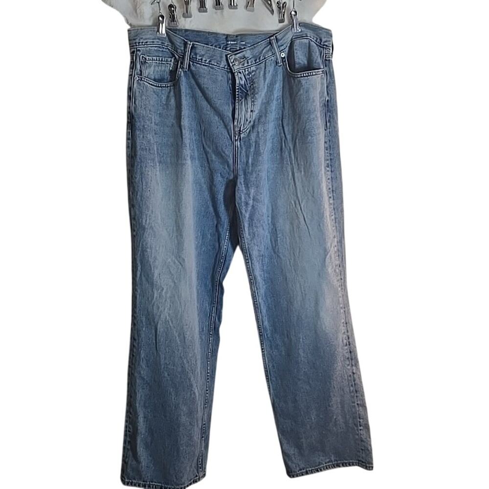 Old Navy Big & Tall 40 x 32 Loose Fit Mens Light Blue Straight Leg Casual School
